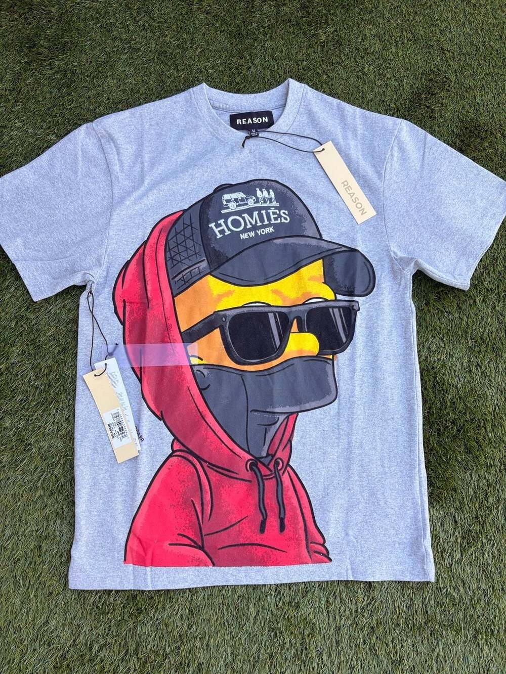 Reason Homies New York Graphic T-Shirt Size M Grey